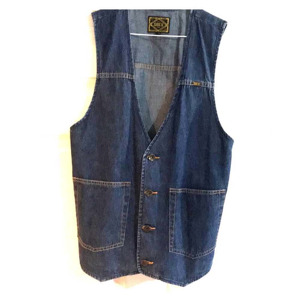 Obey men’s denim vest